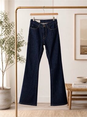 Imogene + Willie Wide Leg Jeans Size 29 x 30 Dark Wash Premium Denim